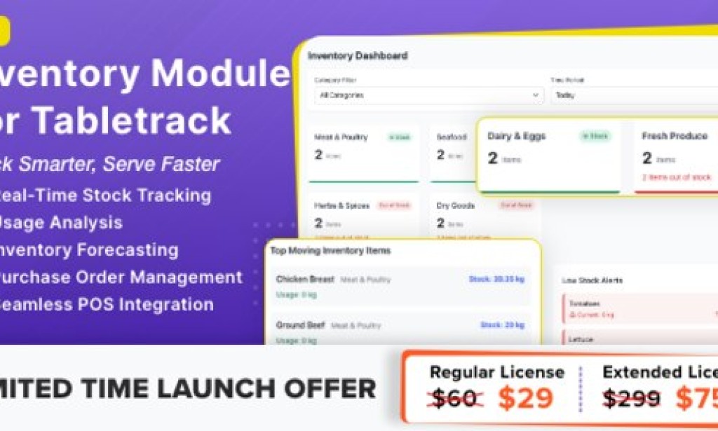 Inventory Module for Tabletrack v1.0.70 – Addon