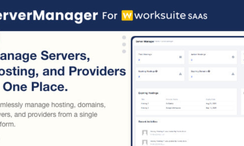 Server Manager Module for Worksuite SAAS v1.0.1 – Addon
