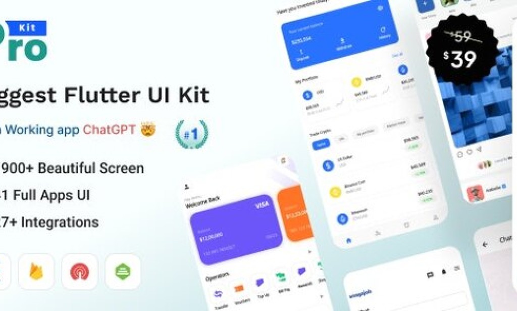 ProKit Flutter v7.7.0 – Best Selling Flutter UI Kit with Chat GPT App Source Code