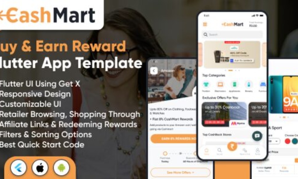 CashMart v1.0 – Shop & Earn Rewards App Template – Flutter Mobile App Template using GetX Source