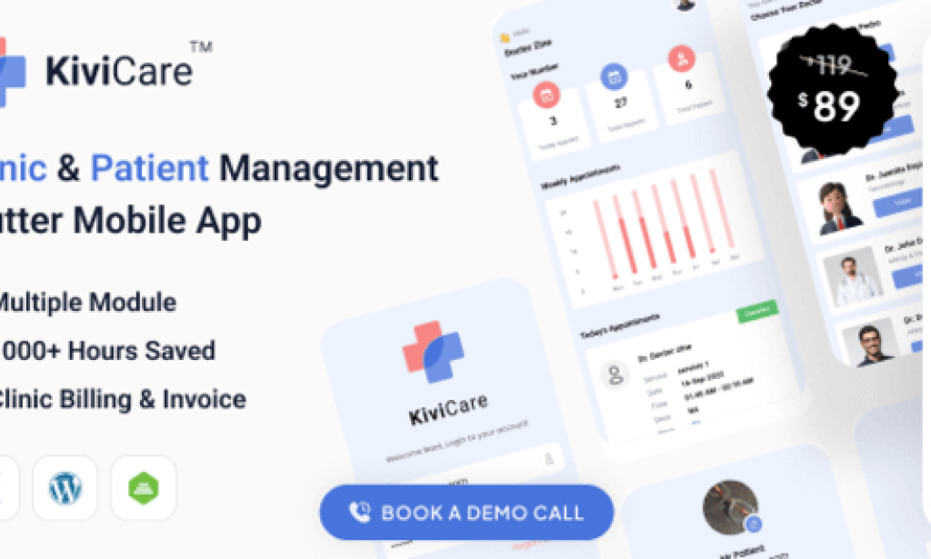 KiviCare(TM) Flutter 3.x App v9.6.3 – Clinic & Patient Management System for Flutter and WordPress Source