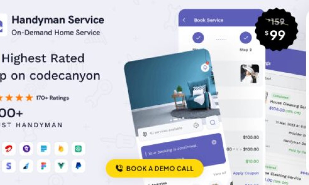 Handyman Service v11.14.3 – On-Demand Home Service Flutter App with Complete Solution + ChatGPT Source