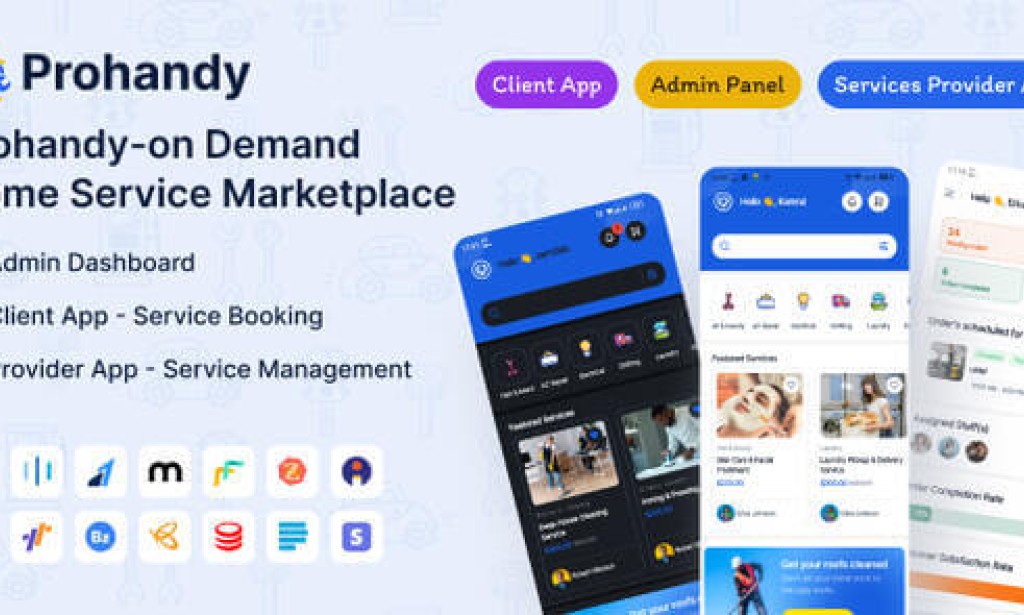 Prohandy v1.0.6 – On-Demand Handyman & Home Service Provider Marketplace Platform Source