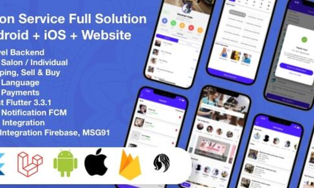 Multi Salon Service App v9.0 – Individual Appointments Booking System Full App Solution Flutter / Laravel / Angular Source