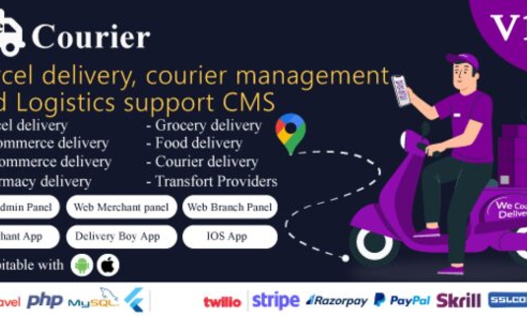 We Courier v1.6 – Courier and Logistics Management CMS with Merchant, Delivery App Source
