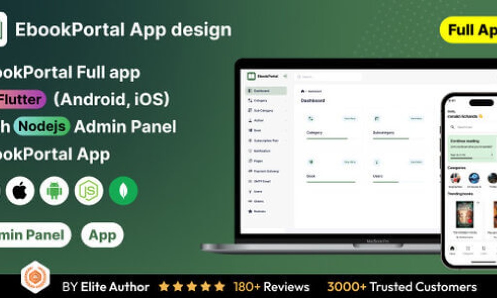 EbookPortal v1.0 – Ebook Full App in Flutter with NodeJs Backend | ReadHub App Source