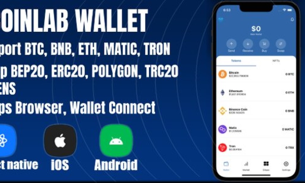 VCoinLab v1.0 – Best Crypto Wallet React Native Template Source
