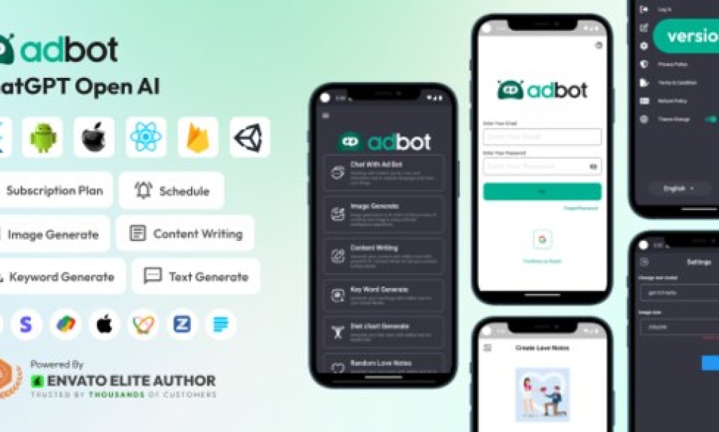AdBot v4.2.0 – ChatGPT Open AI Android and iOS App Source Code