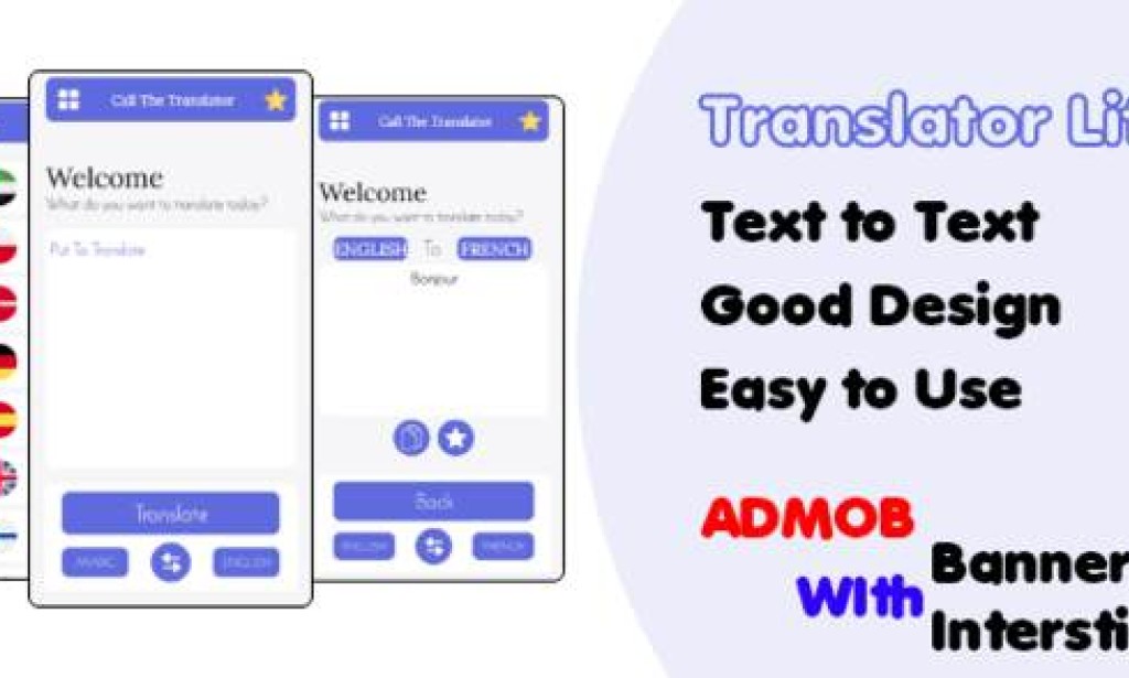 Translator Lite, Text to Text + Admob App Source