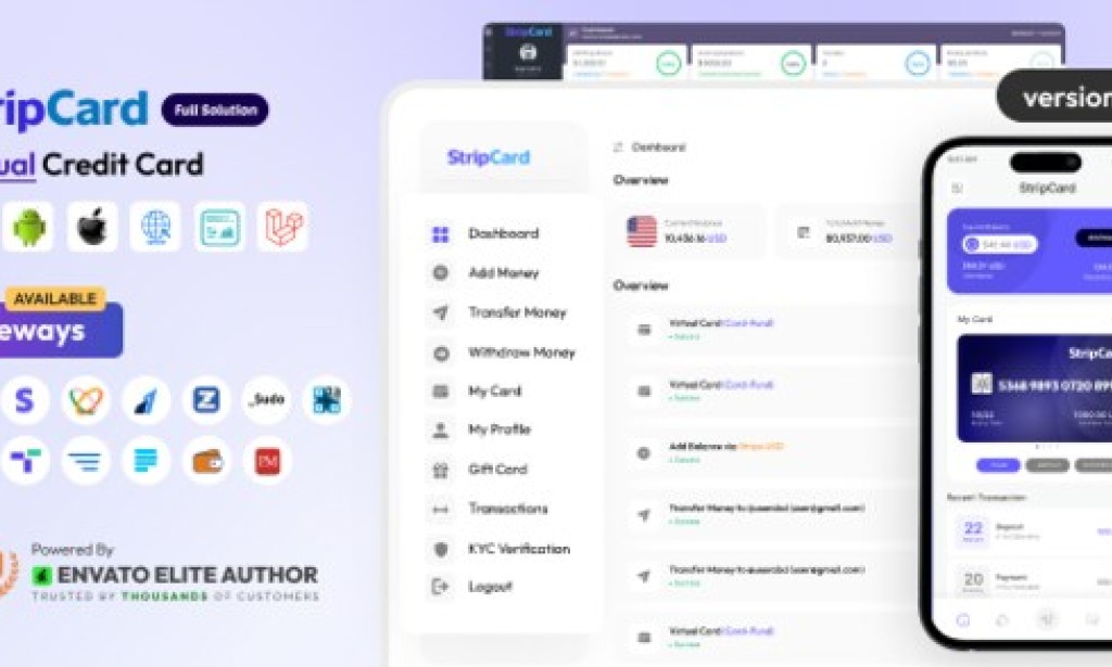 StripCard v3.8.0 Nulled – Virtual Credit Card Full Solution App Source