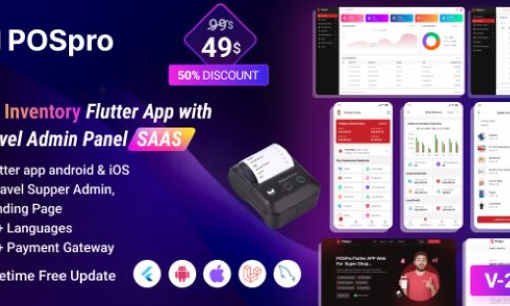 POSpro v2.4 – POS Inventory Flutter App with Laravel Admin Panel SAAS Source