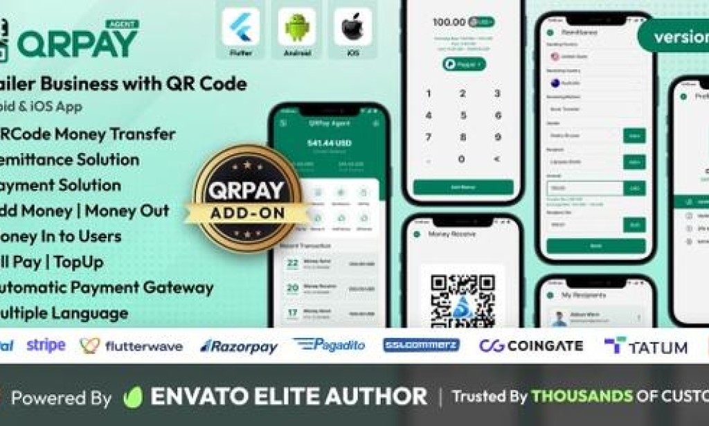 QRPay Agent v4.7.0 – Retailer Business with QR Code Android and iOS App Source
