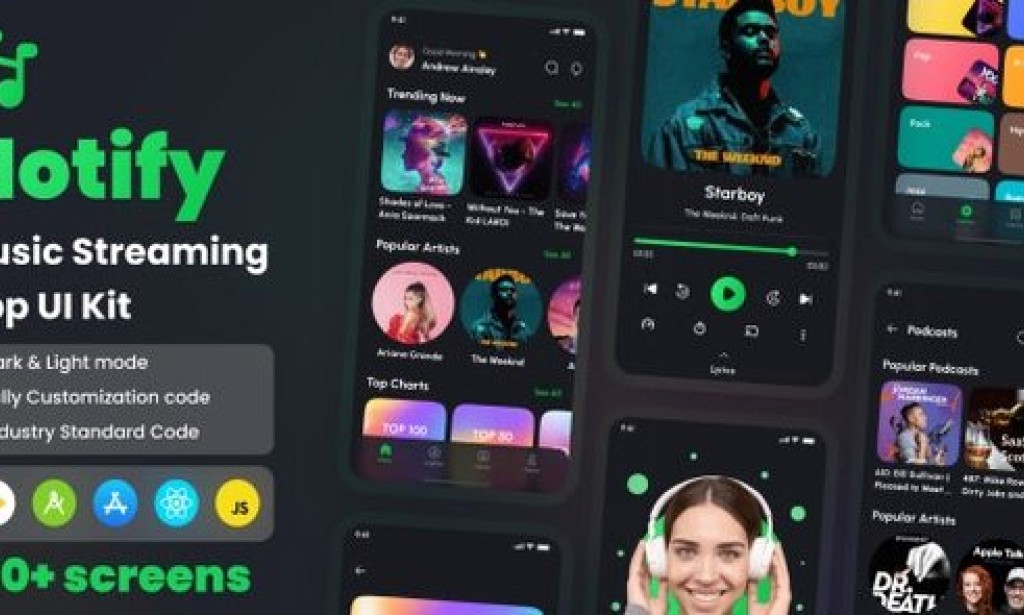 Hotify v1.0 – Music Streaming App React Native CLI Ui Kit Source