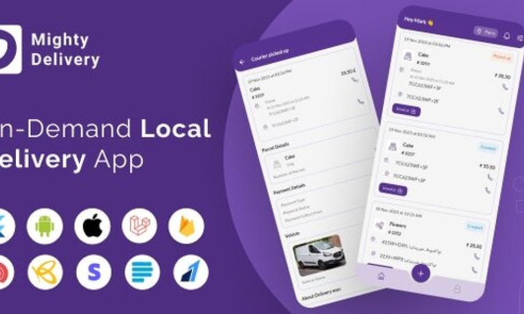 MightyDelivery v19.0 – On Demand Local Delivery System Flutter App | Courier Company | Courier App Source Code
