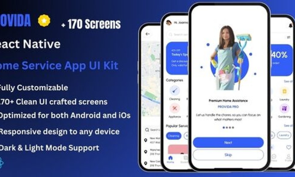 Provida Pro – Home Service & House Cleaning React Native Expo Ui Kit Source
