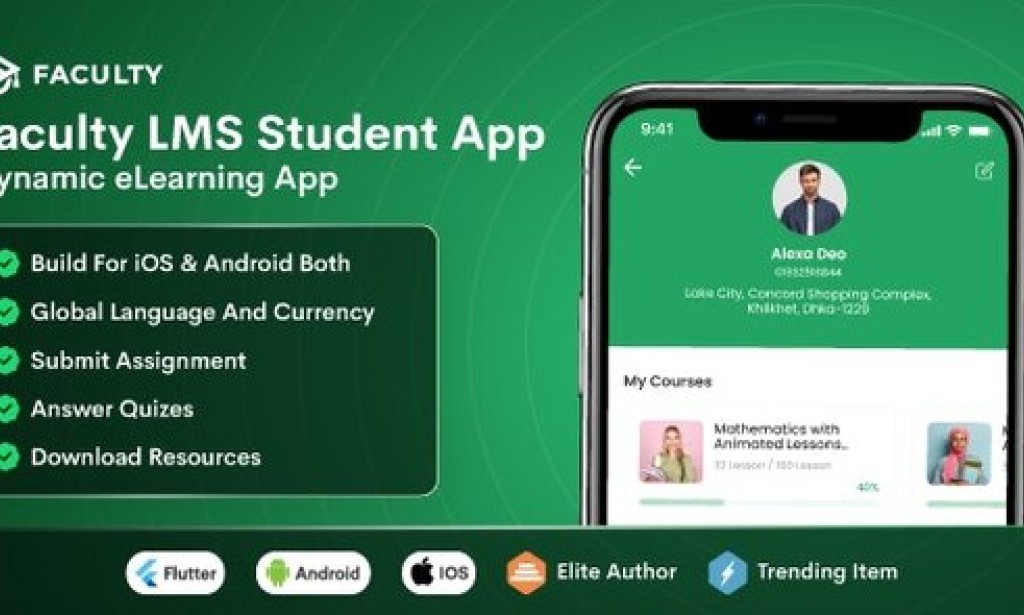 Faculty LMS Mobile App v1.0 – eLearning Management System Flutter App Source