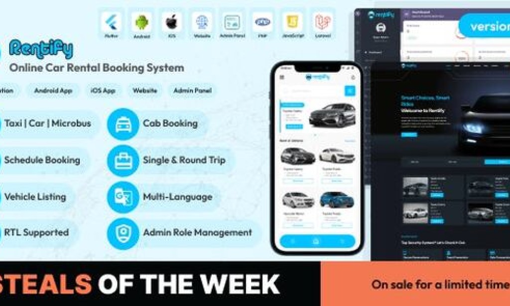 Rentify v1.1.0 – Online Car Rental Booking System Full Solution Source