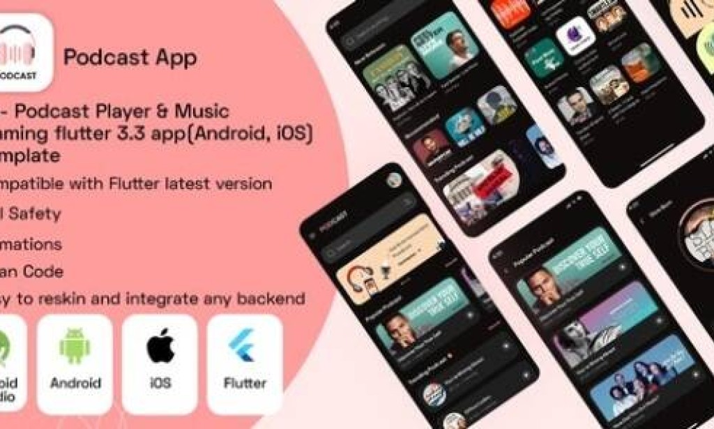 Pods v1.0 – Podcast Player & Music Streaming Flutter App (Android, iOS) UI Template Source