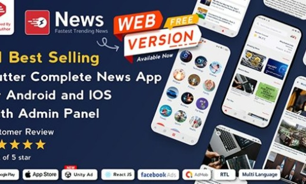 News v3.1.4 Nulled – Flutter News App for Android & iOS with Admin Panel Source