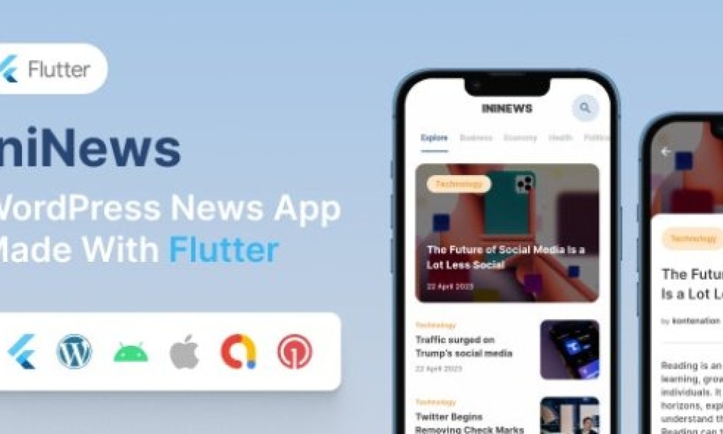 iniNews v1.0 – Flutter mobile app for WordPress Source