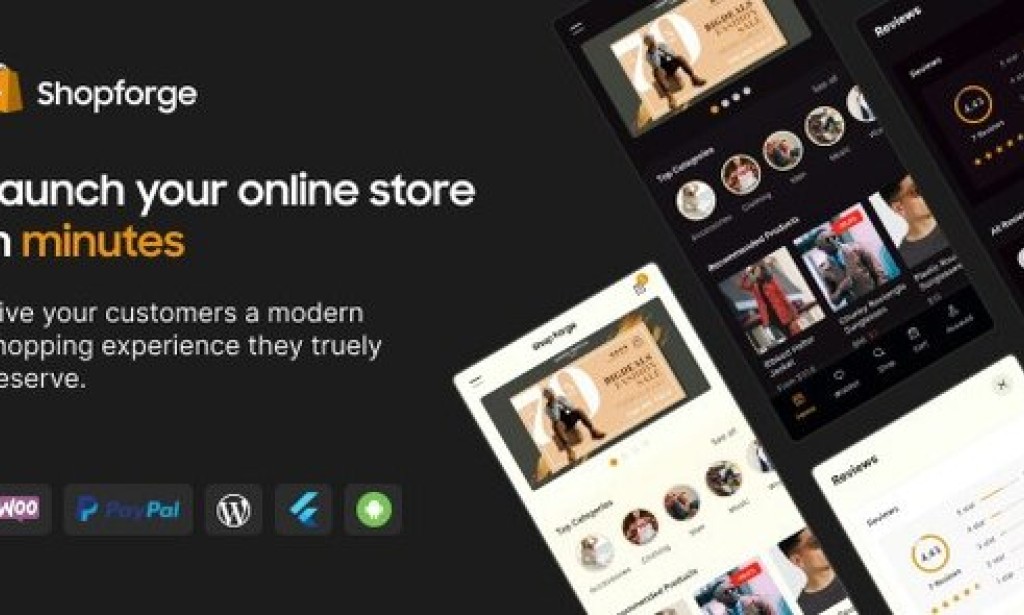 Shopforge v1.0 – WooCommerce Mobile Apps (Android and iOS) Source