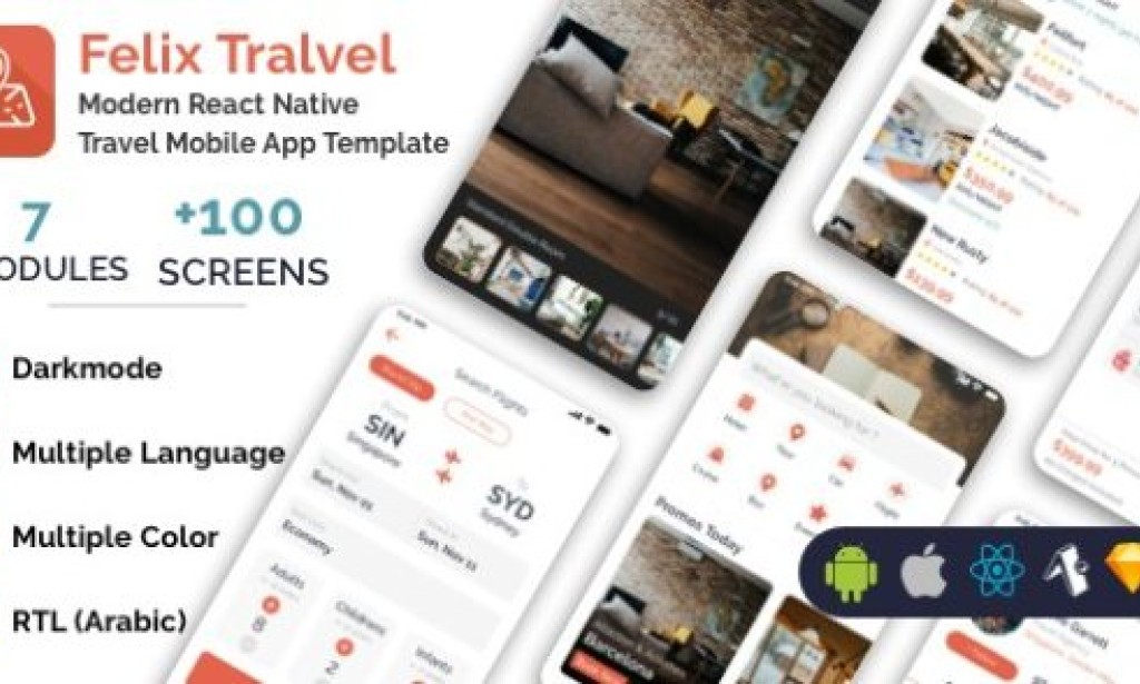 Felix Travel v1.1.11 – Mobile React Native Travel App Template Source