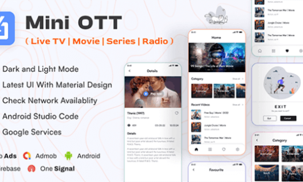 Mini OTT v2.0 – Live TV, Streaming, Movie, Radio App Source