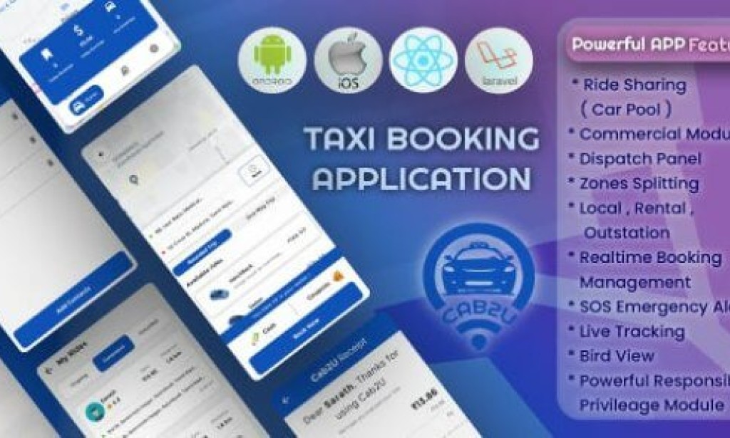 Cab2u v1.1.0 – Taxi Solution Android & iOS + Admin Panel + Dispatch Panel App Source