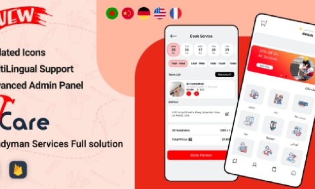 VCare v1.2.0 – Handyman Home Services Complete Solution Source Code