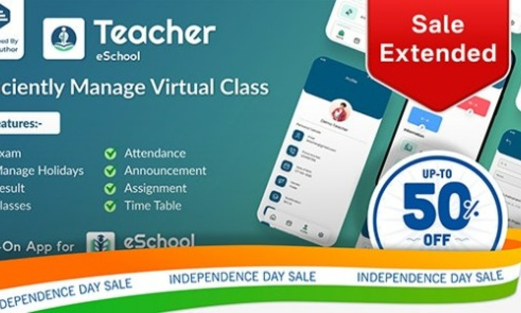 Teacher Flutter App v1.0.2 – eSchool Virtual School Management System Source Code