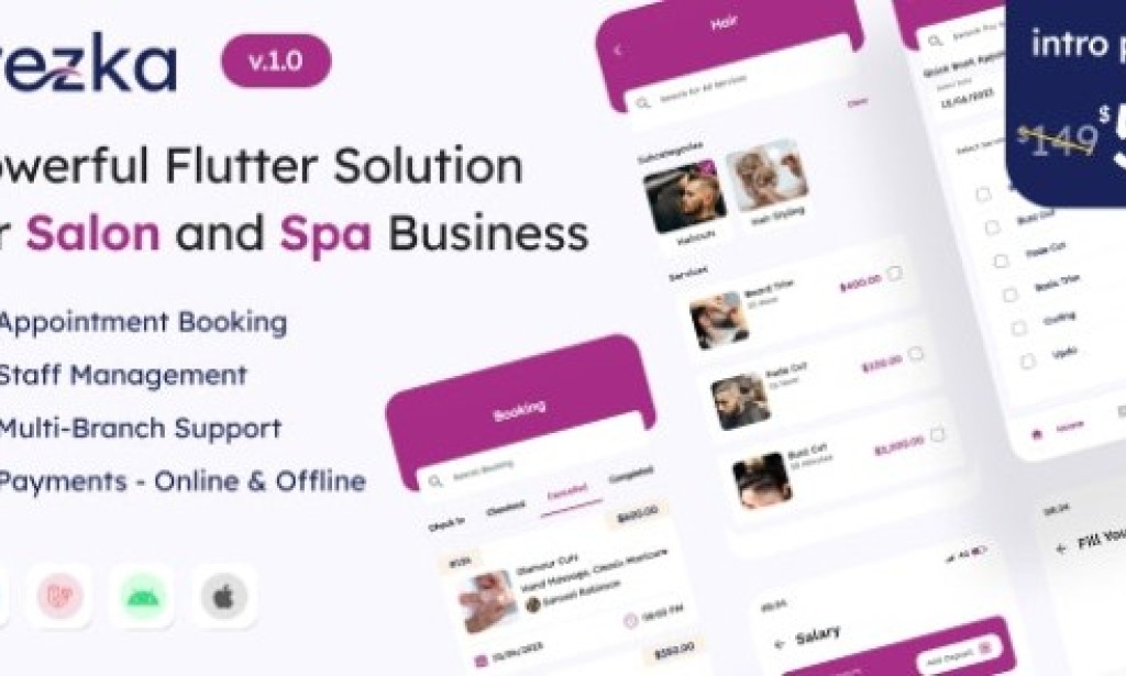 Frezka v1.0 – All-in-one Salon & Spa Business Solution in Flutter + Laravel App Source