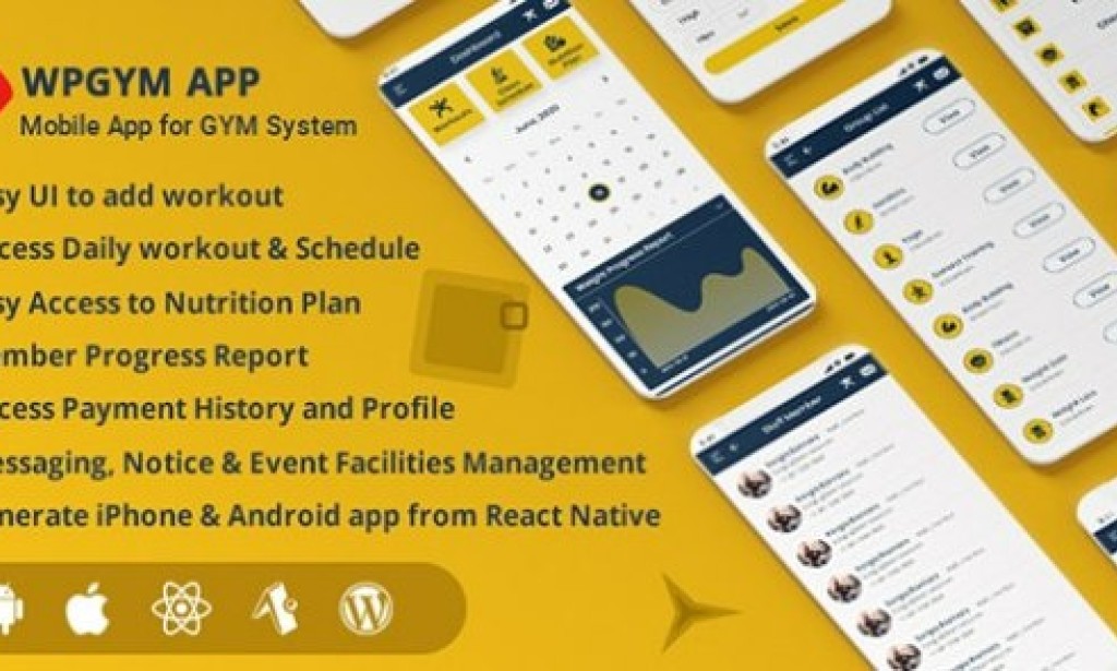 WPGYM App v2.0.4 – Mobile App for WordPress Gym System App Source