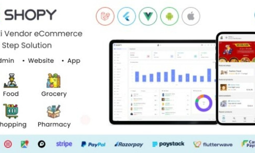 Shopy – Multivendor eCommerce, Food, Grocery, Pharmacy Delivery Flutter App + Admin & Website Source Code