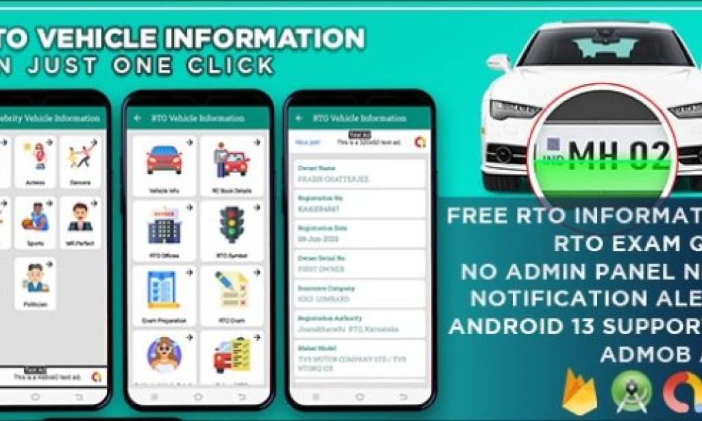 RTO Vehicle Information Android App v1.0 – RTO Vehicle Info App, Vehicle Information Tracker, Admob Ads App Source
