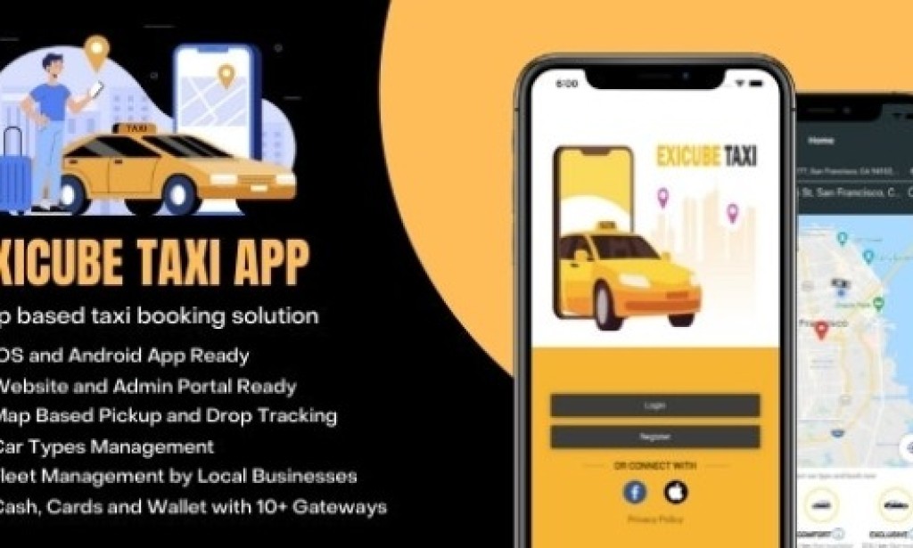 Exicube Taxi App Source Code v3.4.0 with Admin Panel