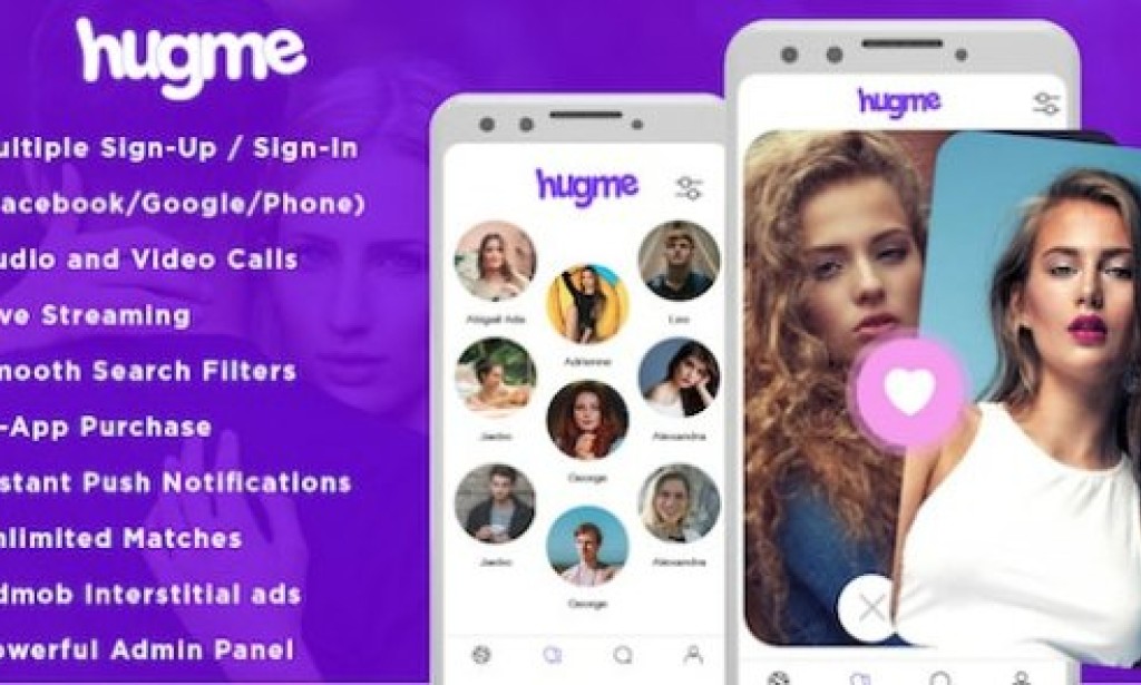 Hugme v1.6 – Android Native Dating App with Audio Video Calls and Live Streaming App Source