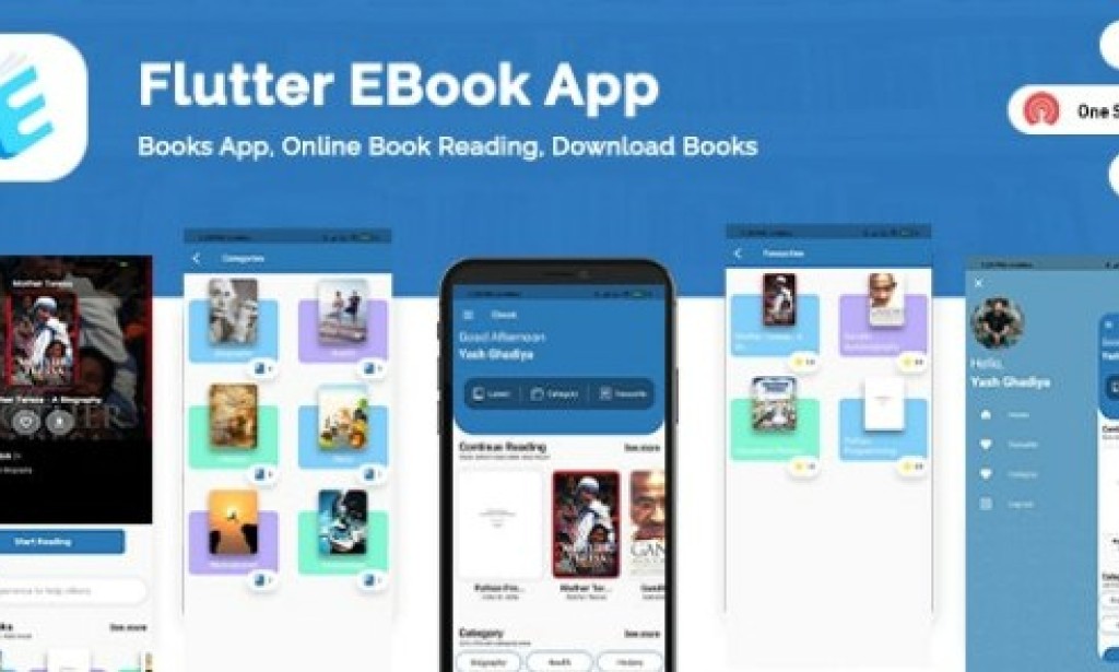 Flutter App v1.3 – eBook with Admin Panel (Online eBook Reading, Download eBooks, Books App) Flutter 2.0 Source
