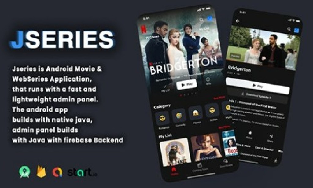 Jseries v1.0 – Movie & Web Series with Firebase Backend – Netflix Clone App Source