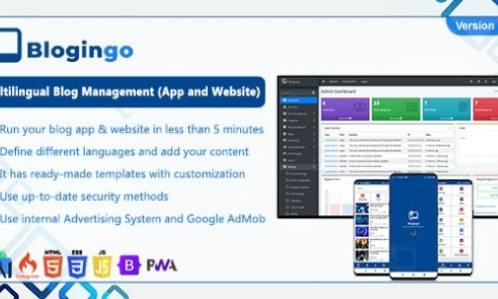 Blogingo v1.0.0 – Multilingual Blog Management (App and Website) Source Code
