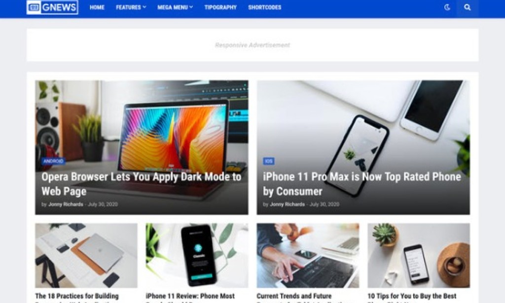 GNews v2.0 – (Premium) Responsive Magazine Blogger Template
