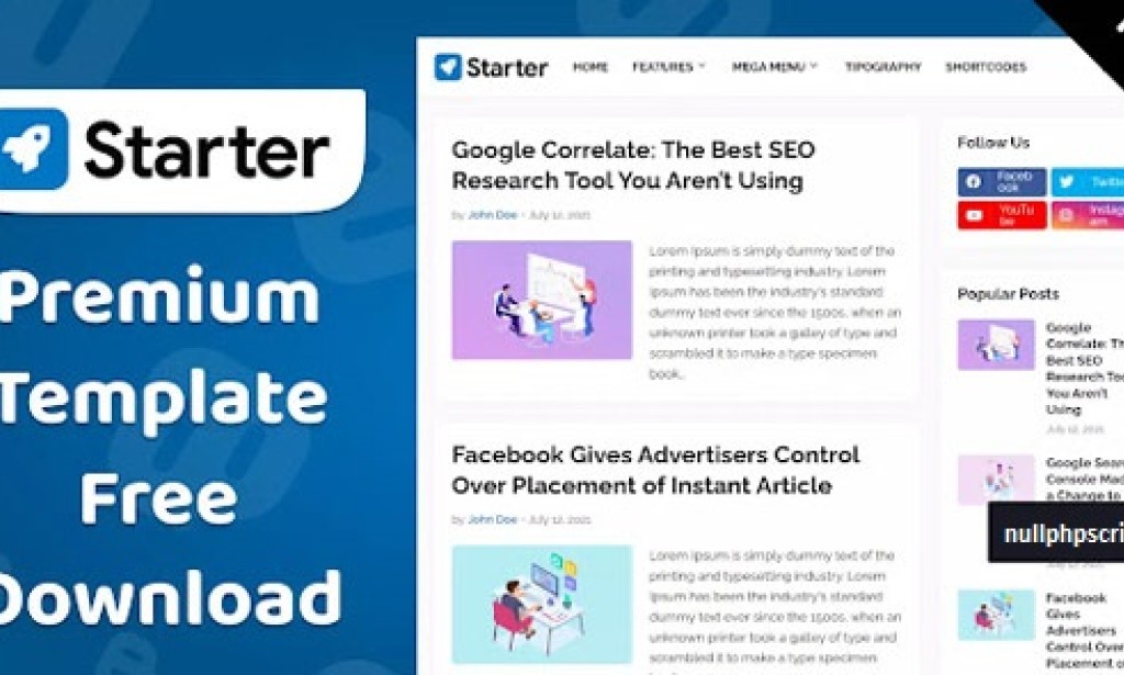 Starter v1.8.0 Premium – Responsive Blogger Template