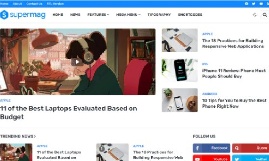 SuperMag v1.4.0 – (Premium) Responsive Magazine Blogger Template Free