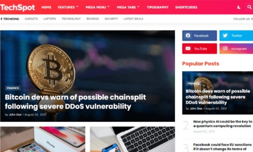 TechSpot v1.1 – Responsive Blog & Magazine Blogger Template Free