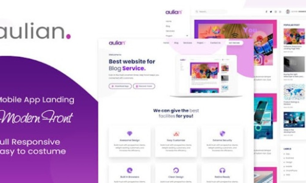 Aulian v2.0 – Responsive Landing Page Blogger Template