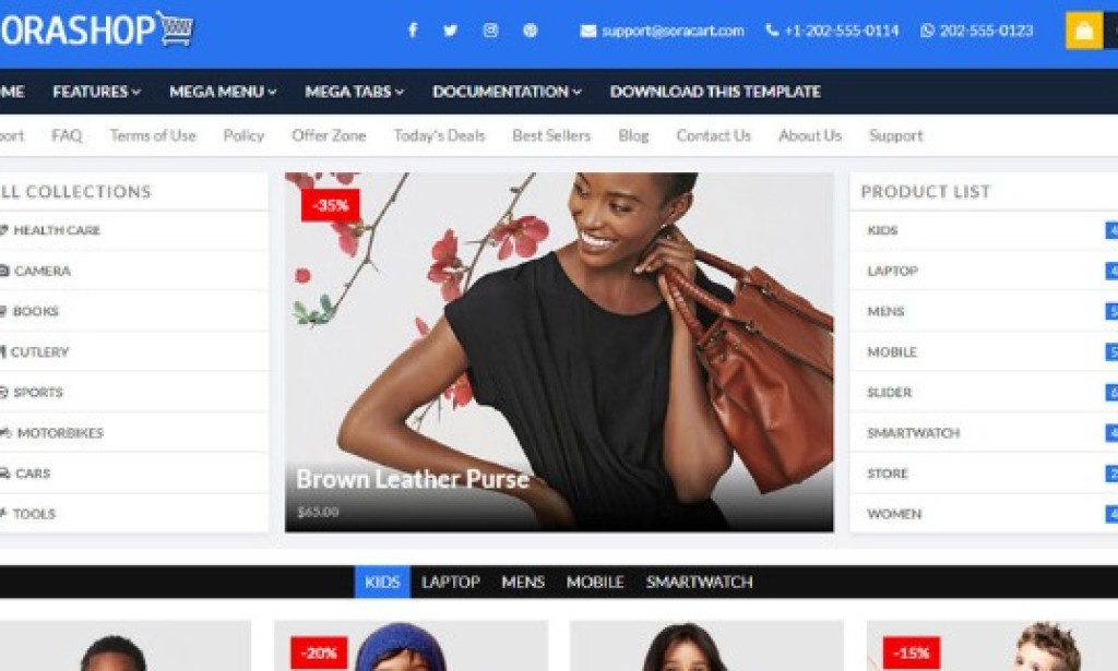 SoraShop v4.0 Premium – Responsive Blogger Ecommerce Template