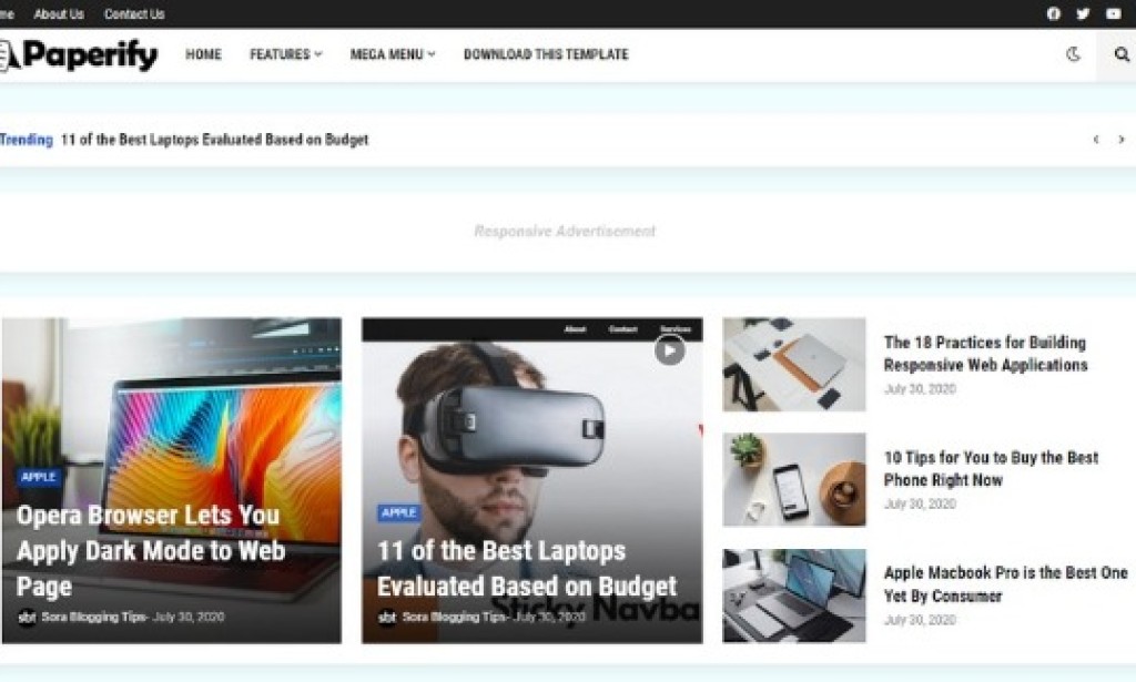 Paperify v2.0 – Blogger Template Free
