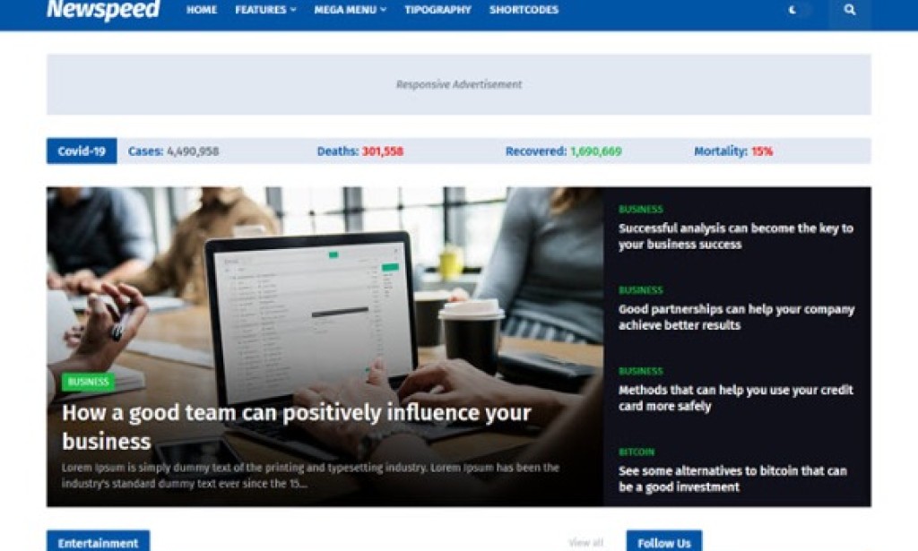 Newspeed v1.0 (Premium) – Professional News and Magazine Blogger Template Free