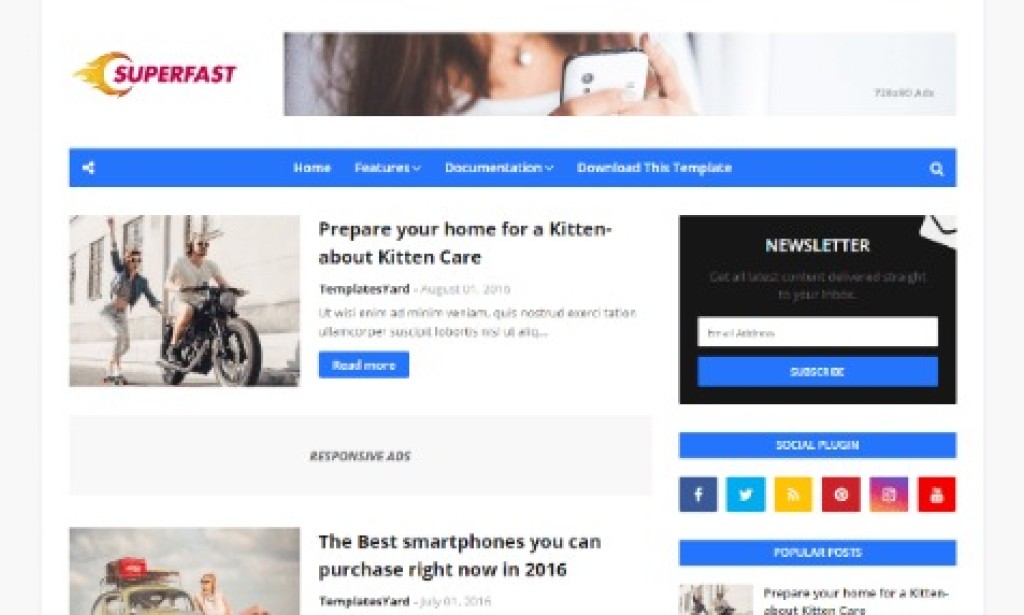 SuperFast Blogger Template v2.0 – Fast Loading Blogger Theme