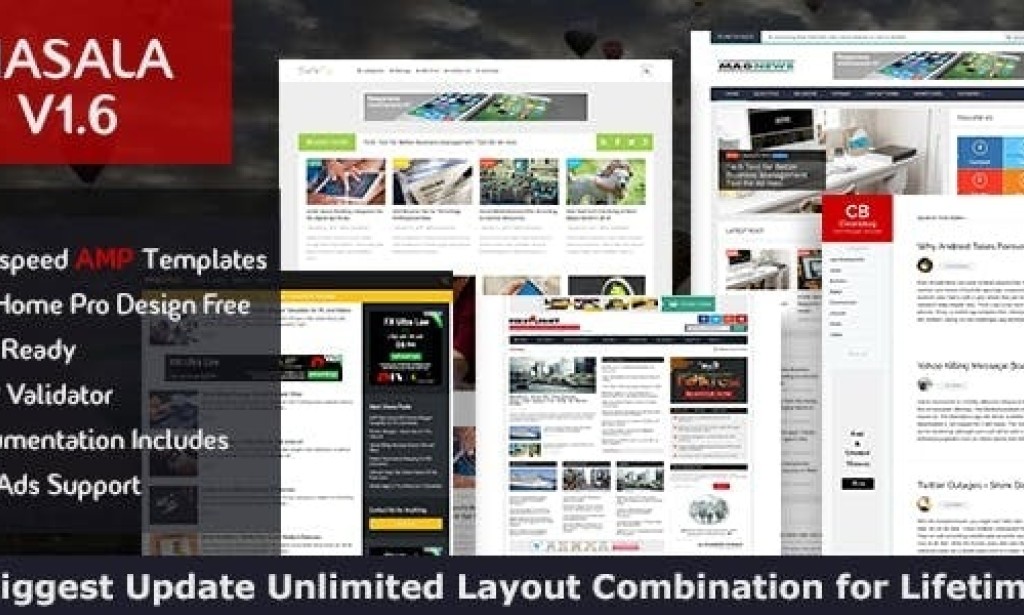 Masala v1.5 – Responsive New Blog, Magazine Blogger Template Free