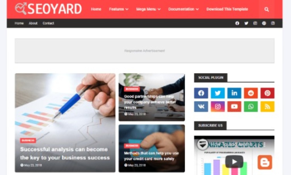 SeoYard v2.0 – Blogger Template
